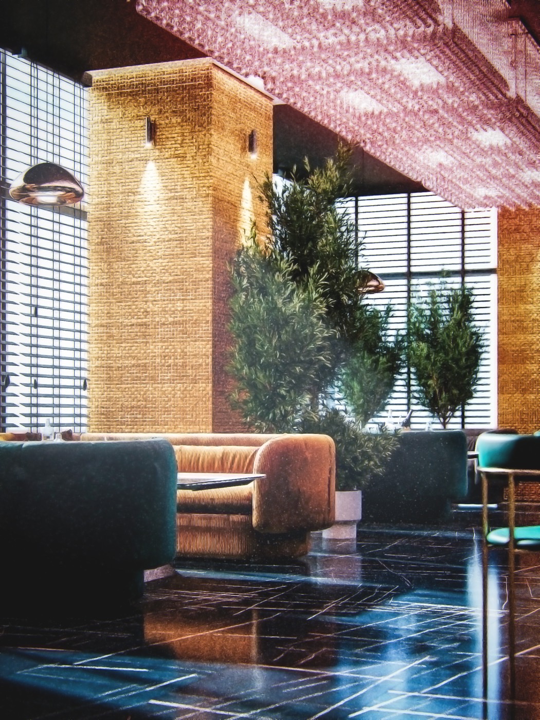 The ground-floor restaurant
